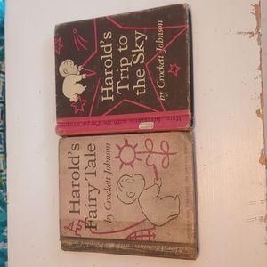 2 Vintage 1950's Harold Books By Crockett Johnson
